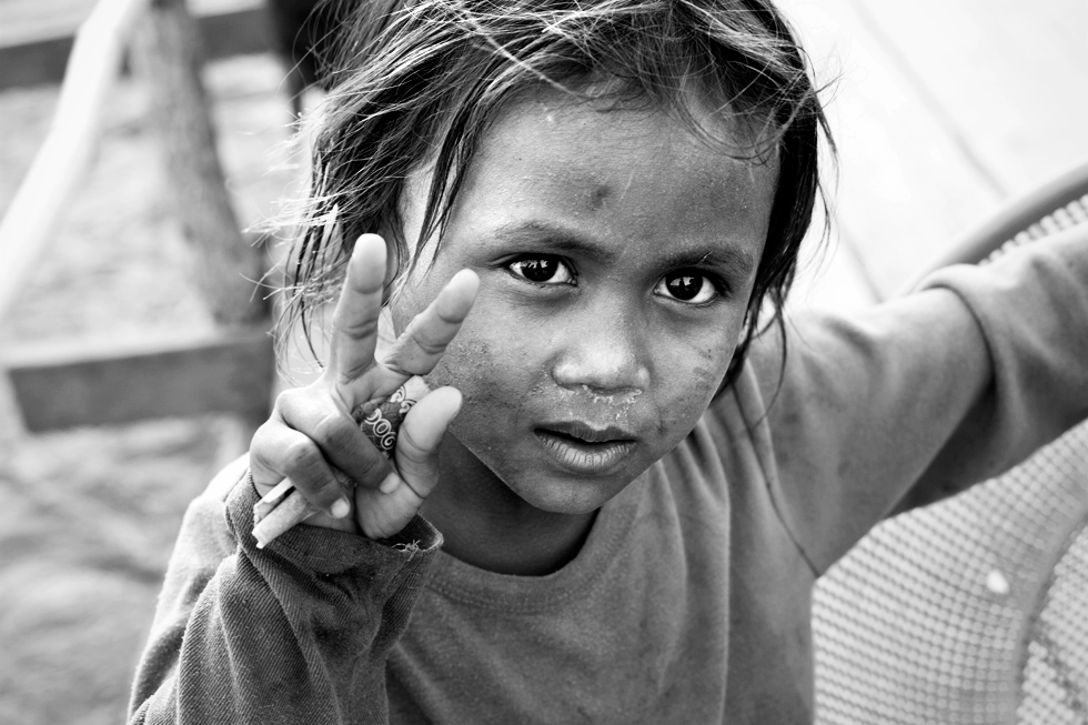 Jeune fille khmer à Kompi, Cambodge : .